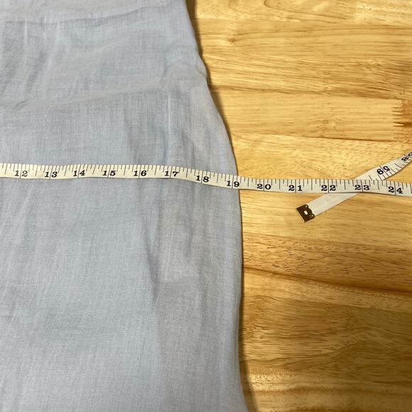 Theory NWT Ruffle Sleeve Dress in Organic Cotton Size 4 Baby Blue Midi V-Neck - Picture 11 of 12